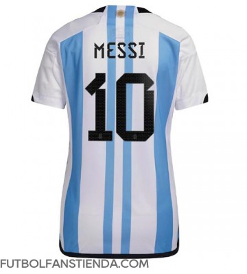 Argentina Lionel Messi #10 Primera Equipación Mujer Mundial 2022 Manga Corta
